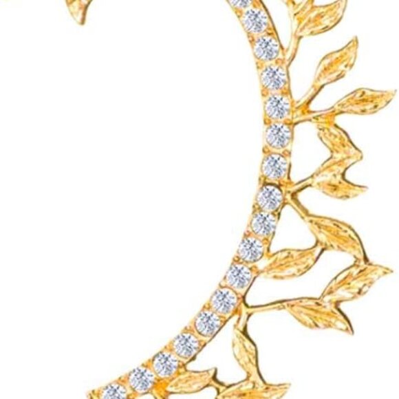 Crystal Pearl Flower Climbers Crawler Stud Earring Cute Rhinestone Resin Floral - Picture 1 of 7